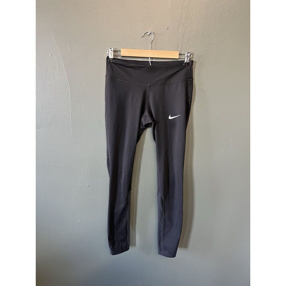Nike Womens Black Athletic Dri-Fit Legging Pants Size Small w/ Drawstring